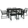 vidaXL Set mobilier de exterior, 7 piese, negru, ratan PVC