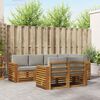 vidaXL Set canapea sectională cu pernă 7 pcs Gri natural și deschis