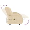 vidaXL Fotoliu masaj rabatabil cu 4 locuri/suport pahar, crem, textil