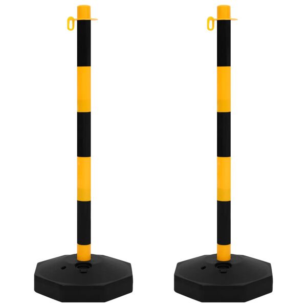 vidaXL Set stâlp semnalizare trafic, cu lanț din plastic de 10 m