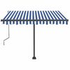 vidaXL Copertină retractabilă manual cu LED, albastru&alb, 350x250 cm