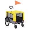 vidaXL Remorcă bicicletă & cărucior 2-&icirc;n-1 animale, galben și gri