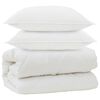 vidaXL Duvet cu perne cu pernă 3 pcs Alb Microfibră