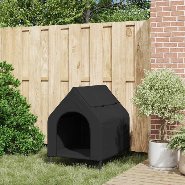 vidaXL Casă pentru animale de companie Negru 110 x 75 x 90 cm Oțel