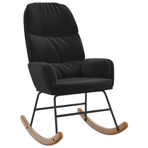 vidaXL Scaun balansoar, negru, catifea