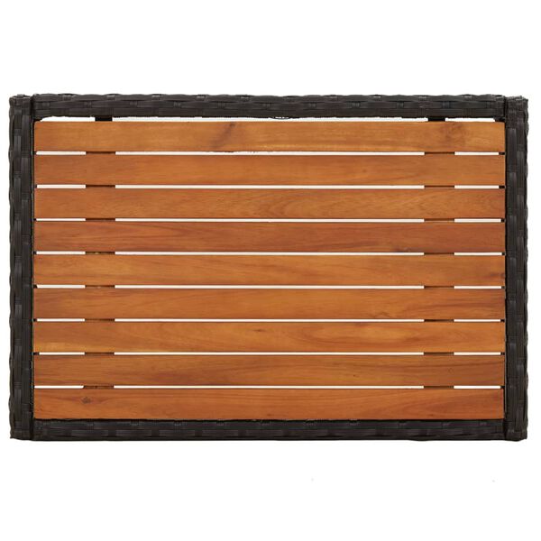 vidaXL Set mobilier de grădină cu perne, 3 piese, negru, poliratan