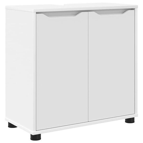 vidaXL Cabinet pentru chiuvetă de baie cu raft Alb 60 x 30 x 60 cm