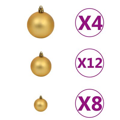 vidaXL Set globuri de Crăciun 100 buc. 3/4/6 cm, maro/bronz/auriu