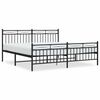 vidaXL Cadru pat metalic cu tăblii de cap/picioare, negru, 183x213 cm