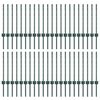 vidaXL St&acirc;lp de gard. 44 pcs Verde 100 cm Oțel