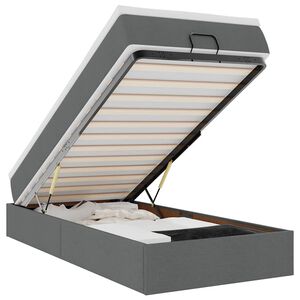 vidaXL Cadru pat otoman cu saltea țesătură gri închis 90x200 cm