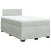 vidaXL Pat box spring cu saltea, gri deschis, 120x190 cm, catifea