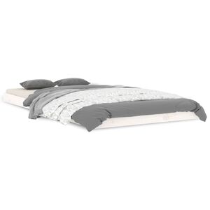 vidaXL Cadru de pat, alb, 100x200 cm, lemn masiv de pin