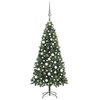 vidaXL Brad Crăciun artificial pre-iluminat globuri/conuri pin 180 cm