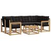 vidaXL Set de canapele de exterior cu pernă 7 pcs Alb și negru