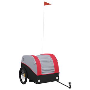 vidaXL Remorcă pentru biciclete, negru și roșu, 45 kg, fier