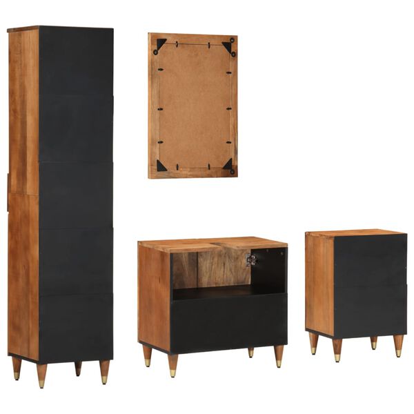 vidaXL Set mobilier de baie, 4 piese, lemn masiv de mango