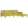 vidaXL Canapea extensibilă 2 locuri 2 perne/taburet, verde, textil
