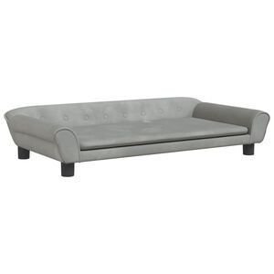 vidaXL Canapea pentru copii, gri deschis, 100x50x26 cm, catifea