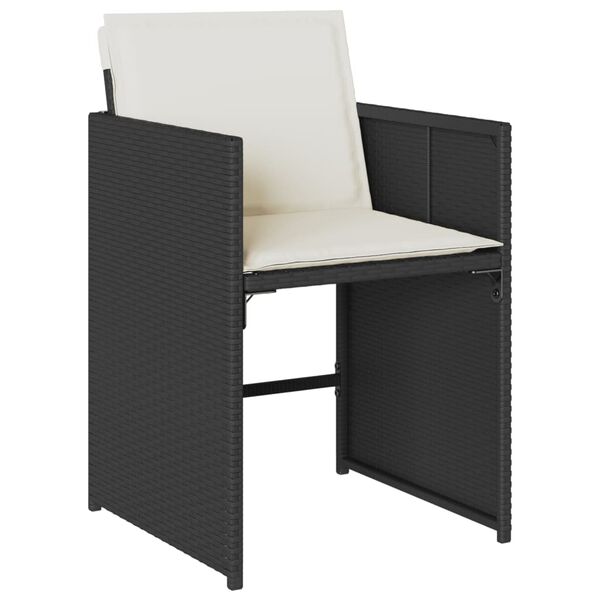 vidaXL Set mobilier de grădină cu perne, 15 piese, negru, poliratan