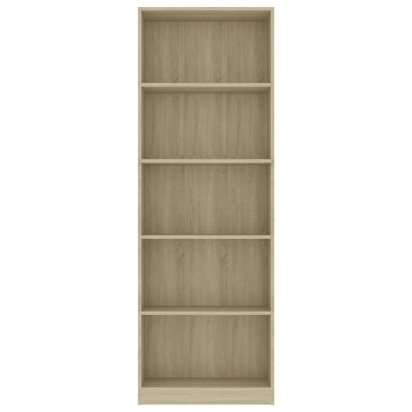 vidaXL Bibliotecă 5 rafturi stejar sonoma 60x24x175 cm, lemn prelucrat