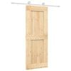 vidaXL Ușă glisantă Natural și Alb 80 x 210 cm Lemn de Pin Solid