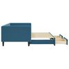 vidaXL Pat de zi cu extensie și sertare, albastru, 90x200 cm, catifea