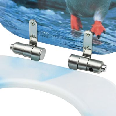 vidaXL Scaune WC, capac silențios, 2 buc., MDF, model pinguini