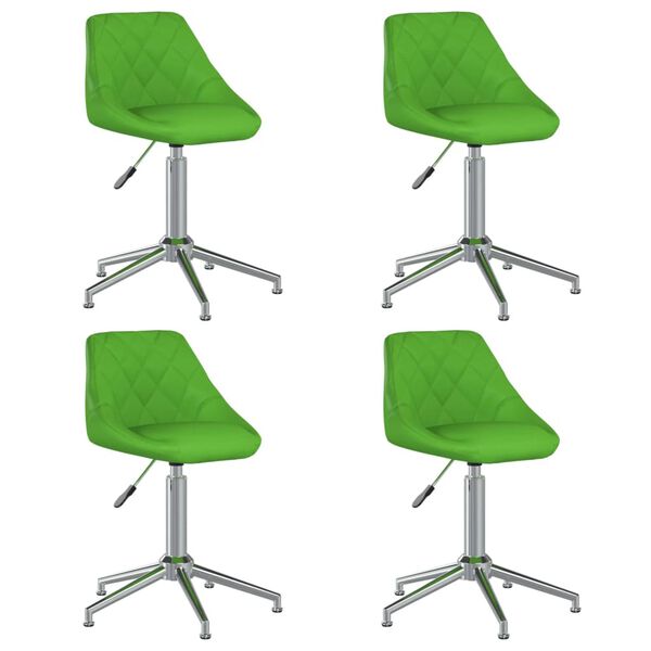 vidaXL Scaune de masă pivotante, 4 buc. verde, piele artificială