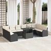 vidaXL Set de canapele pentru grădină 11 pcs Negru Rattan poli