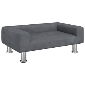 vidaXL Canapea pentru copii, gri &icirc;nchis, 70x45x26,5 cm, catifea