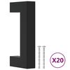 vidaXL M&acirc;nere de dulap, 20 buc., negru, 64 mm, oțel inoxidabil
