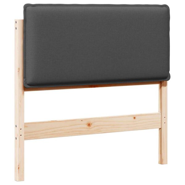 vidaXL Tăblie tapițată Gri Natural și &Icirc;nchis 90 cm Lemn de pin masiv