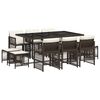 vidaXL Set mobilier de grădină cu perne, 11 piese, maro, poliratan