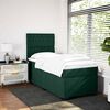 vidaXL Pat box spring cu saltea, verde &icirc;nchis, 100x200 cm, catifea