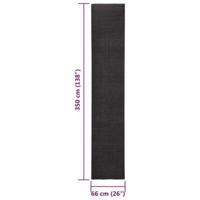 vidaXL Covor din sisal pentru ansamblu de zgâriat, negru, 66x350 cm