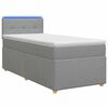 vidaXL Pat boxspring cu saltea Gri deschis 100 x 200 cm Țesătură