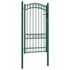vidaXL Poartă de gard EMMEN cu v&acirc;rf arcuit, oțel, verde, 100x123,5 cm
