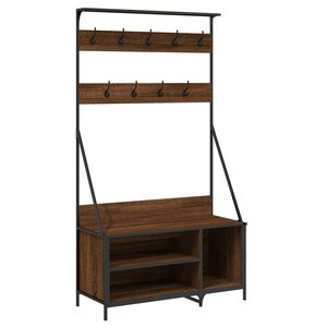 vidaXL Suport de haine cu raft pantofi, stejar maro, 100x41x184 cm
