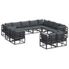 vidaXL Set de canapele pentru grădină 12 buc. Negru Aluminiu