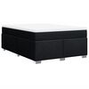 vidaXL Pat box spring cu saltea, negru, 140x190 cm, textil