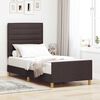 vidaXL Cadru de pat cu headboard Maro &icirc;nchis 80 x 200 cm țesătură