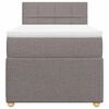 vidaXL Pat box spring cu saltea, gri taupe, 90x190 cm, textil