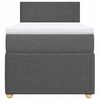 vidaXL Pat box spring cu saltea, gri &icirc;nchis, 90x190 cm, textil