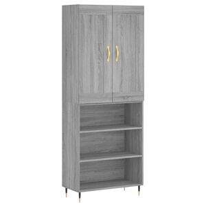 vidaXL Dulap &icirc;nalt, gri sonoma, 69,5x34x180 cm, lemn compozit