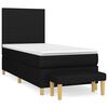 vidaXL Pat box spring cu saltea, negru, 80x200 cm, textil