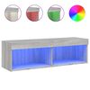 vidaXL Comodă TV cu lumini LED, gri sonoma, 100x30x30 cm
