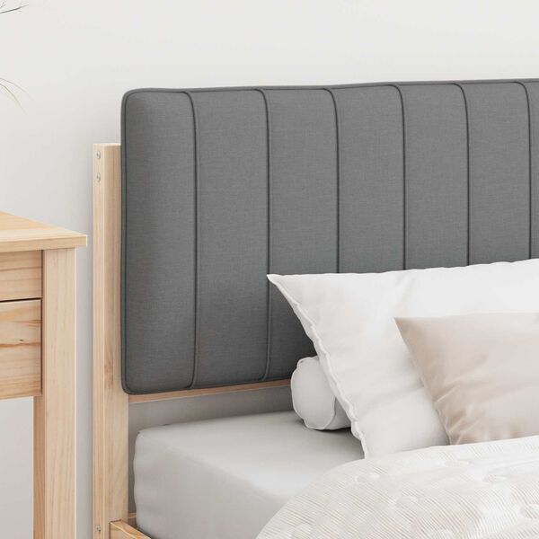 vidaXL Cadru de pat cu tăblie tapițată Gri deschis 90 x 190 cm