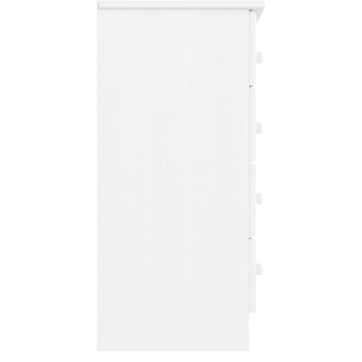 vidaXL Comodă cu sertare ALTA, alb, 77x35x73 cm, lemn masiv de pin