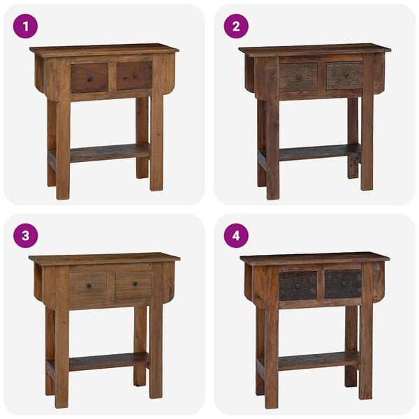 vidaXL Masă consolă, 80x35x80 cm, amestec de lemn reciclat